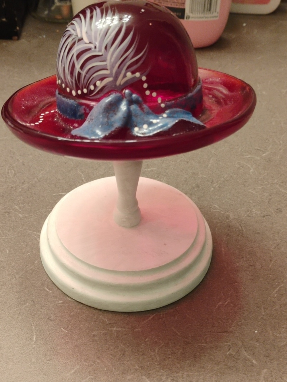 Like New, Vintage,Fenton ,Ruby. Hand Painted By D. Frederick.